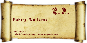Mokry Mariann névjegykártya