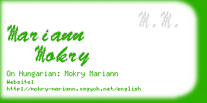 mariann mokry business card